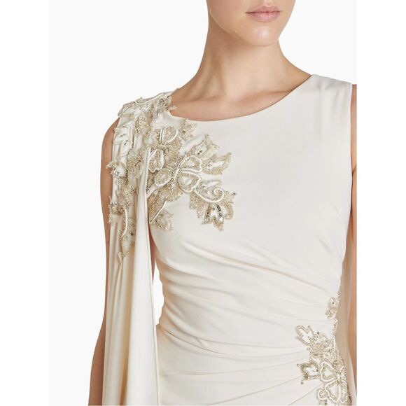 Zuhair Murad Embroidered Cady Cape Gown SIZE 8 $4950 - Picture 6 of 16